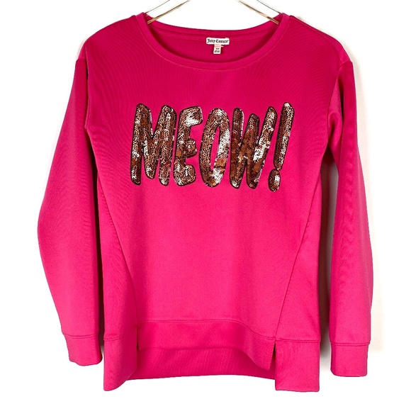 Juicy Couture Pink MEOW Scuba Sweatshirt Size XS - Picture 1 of 7